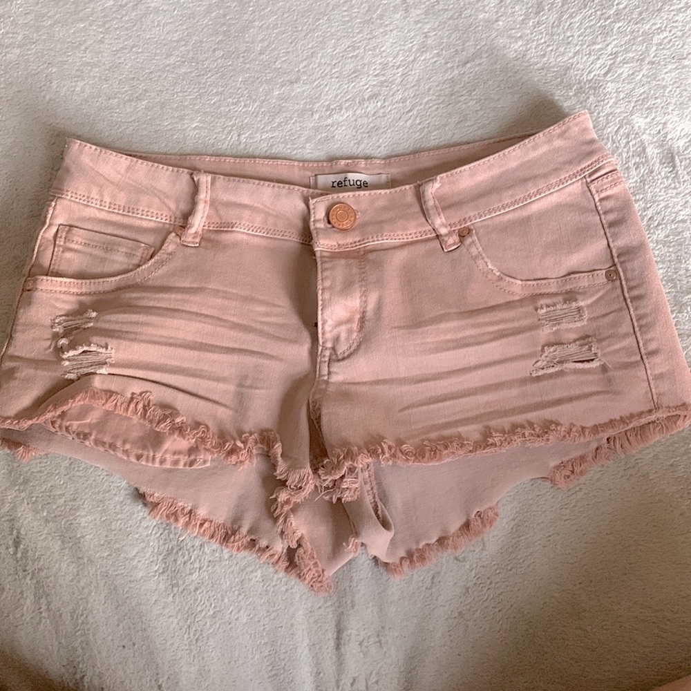 Charlotte Russe- Refuge Dusty Pink Jean Shorts